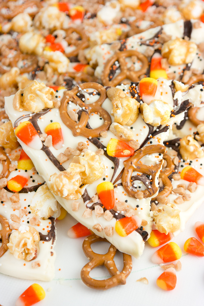 Halloween Candy Corn Bark - The Sugar Coated Cottage