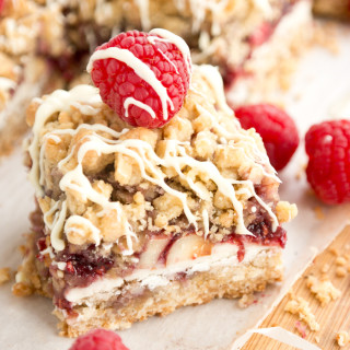 Raspberry Almond White Chocolate Oat Bars