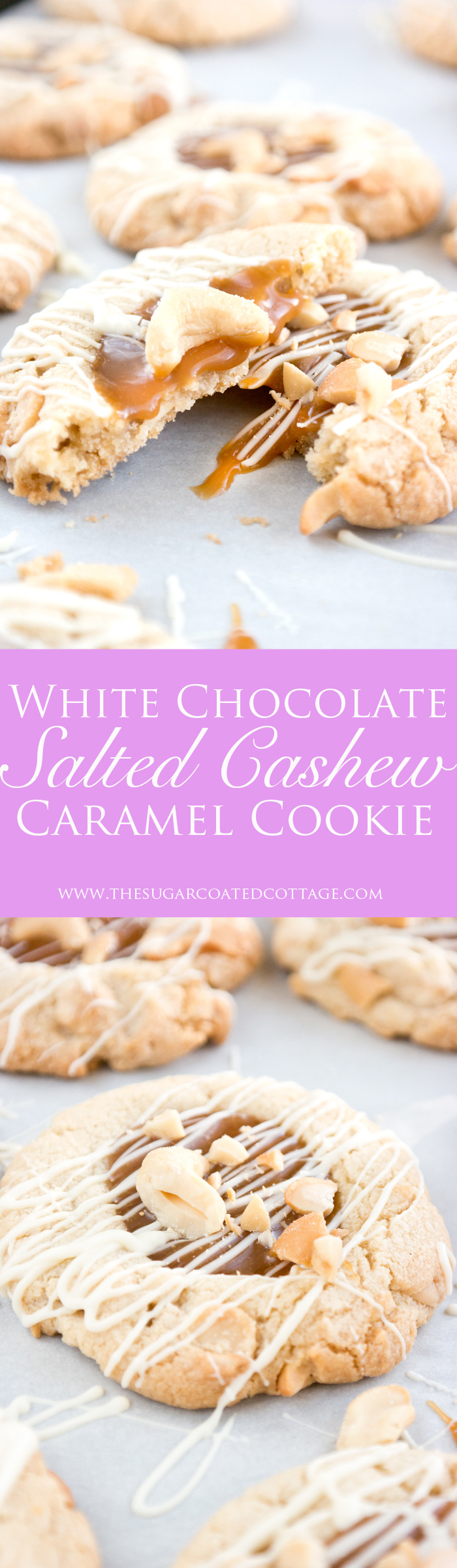 White Chocolate Salted Cashew Caramel Cookie