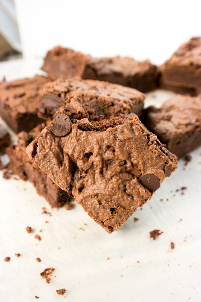 Fudgy Dark Chocolate Chip Brownies