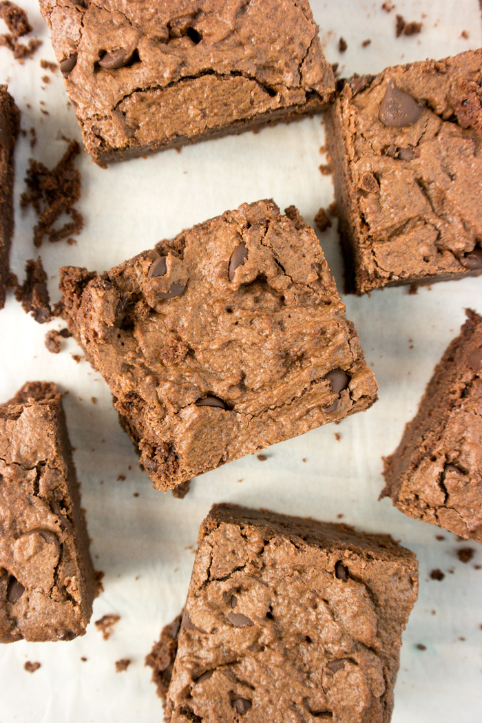 Fudgy Dark Chocolate Chip Brownies