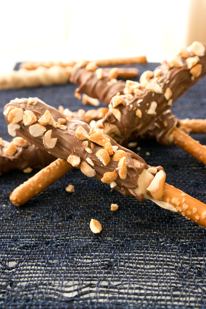 Peanut Butter Ganache Caramel Pretzels