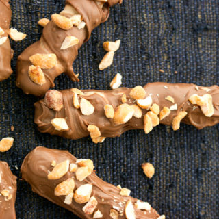 Peanut Butter Ganache Caramel Pretzels