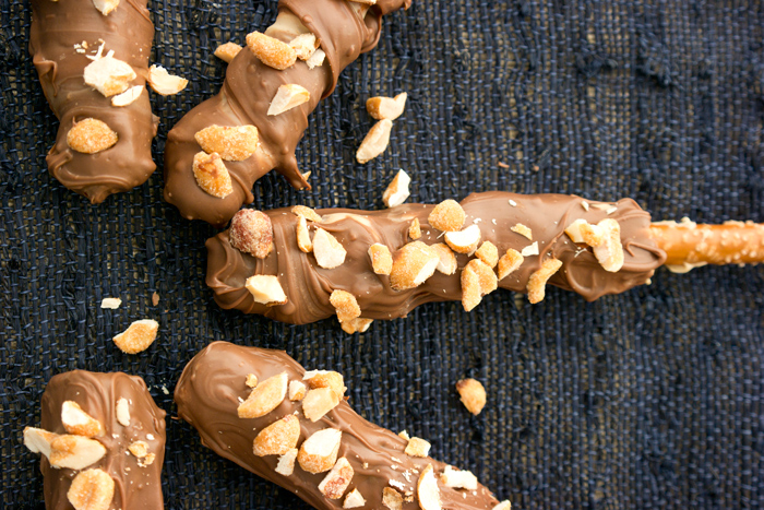 Peanut Butter Ganache Caramel Pretzels