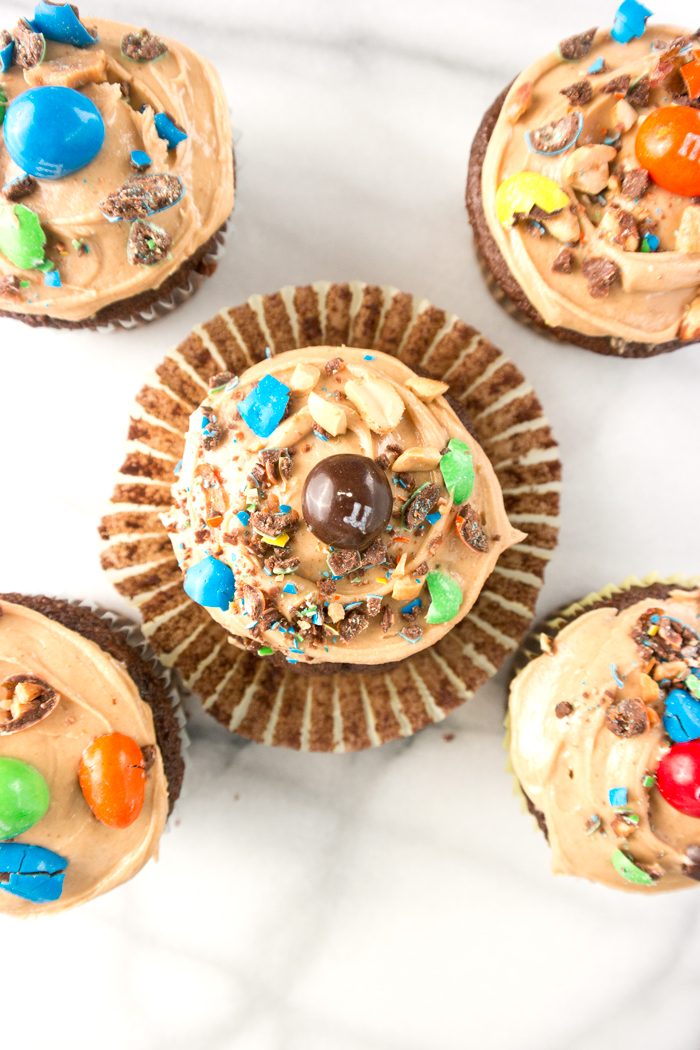 pb frosted chocolate cupcakes
