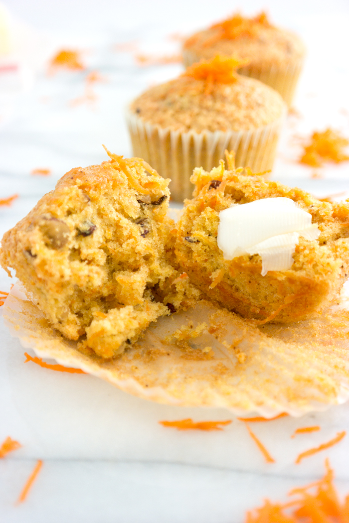 Moist Carrot Walnut Muffins