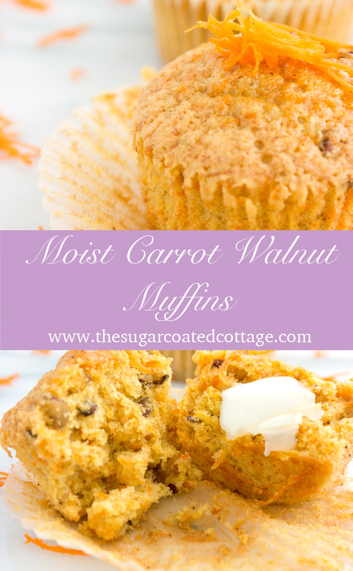 Moist Carrot Walnut Muffins