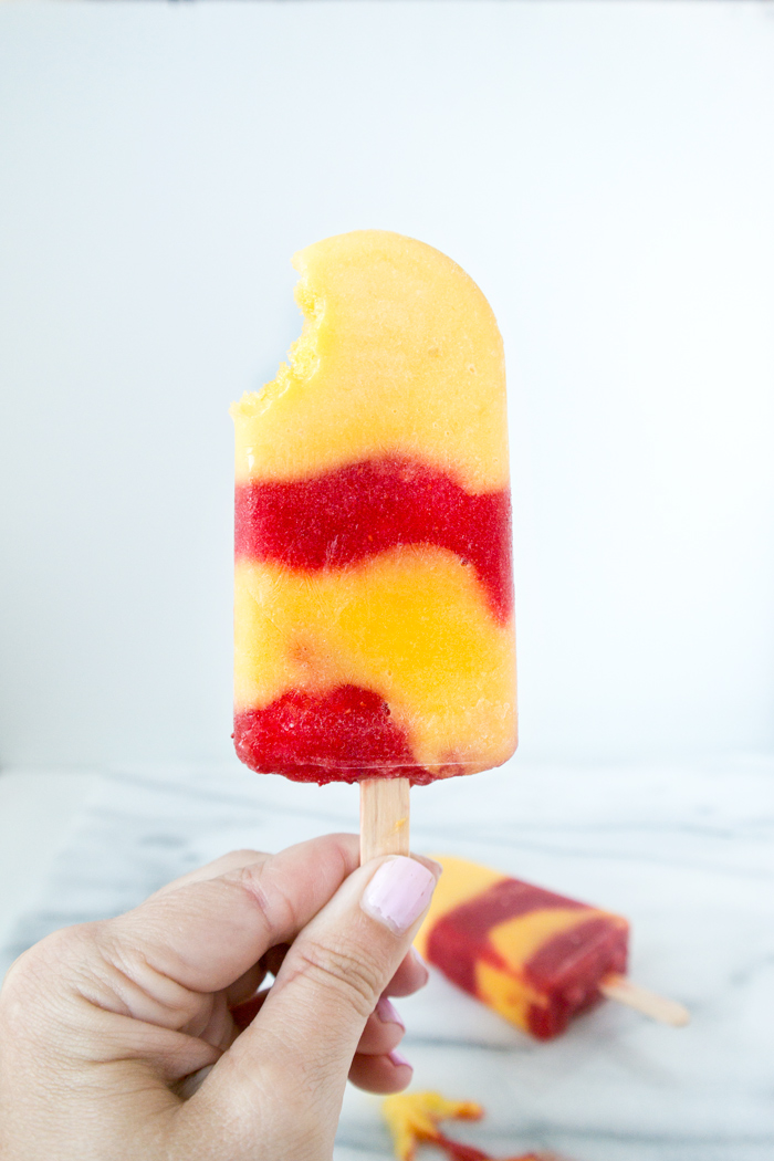 3 Ingredient Strawberry Mango Popsicles