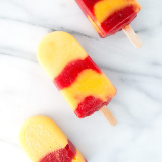 3 Ingredient Strawberry Mango Popsicles