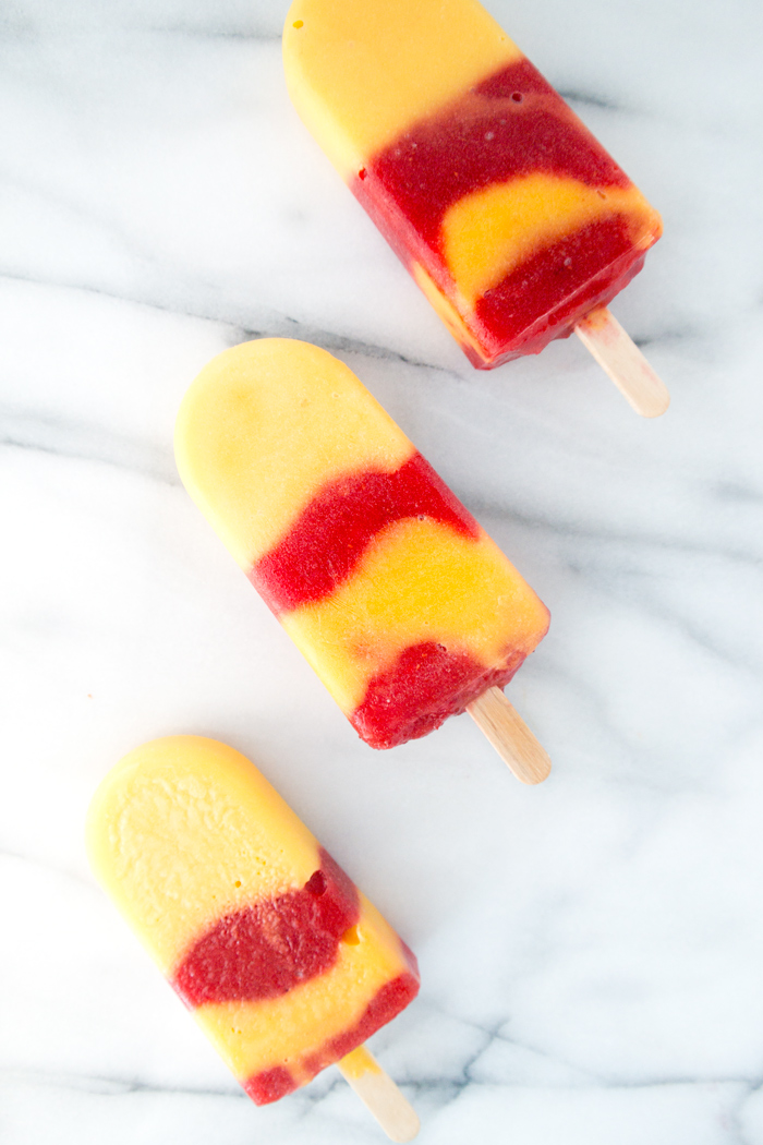 3 Ingredient Strawberry Mango Popsicles - The Sugar Coated Cottage