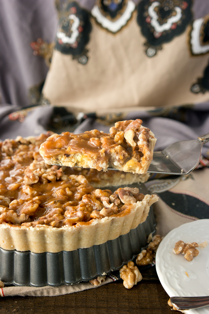 Butterscotch Walnut Cream Cheese Tart