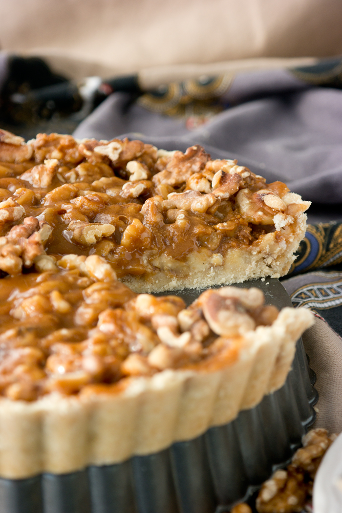 Butterscotch Walnut Cream Cheese Tart - The Sugar Coated Cottage