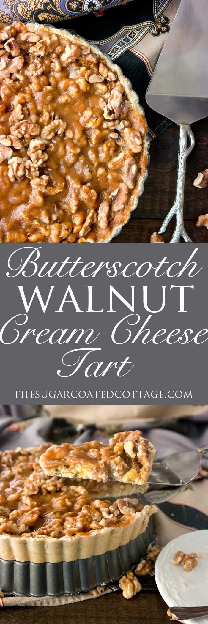 Butterscotch Walnut Cream Cheese Tart