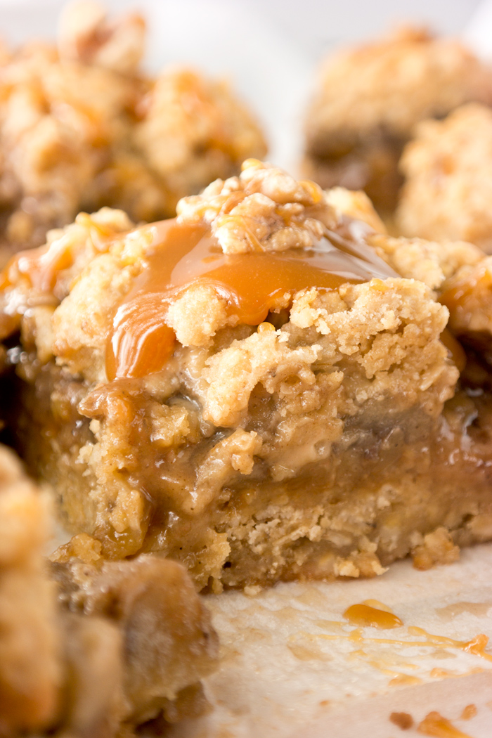 Caramel Apple Walnut Oat Bars