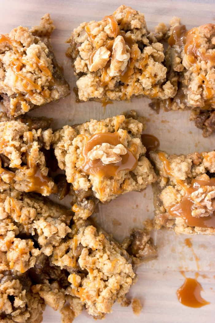 Caramel Apple Walnut Oat Bars