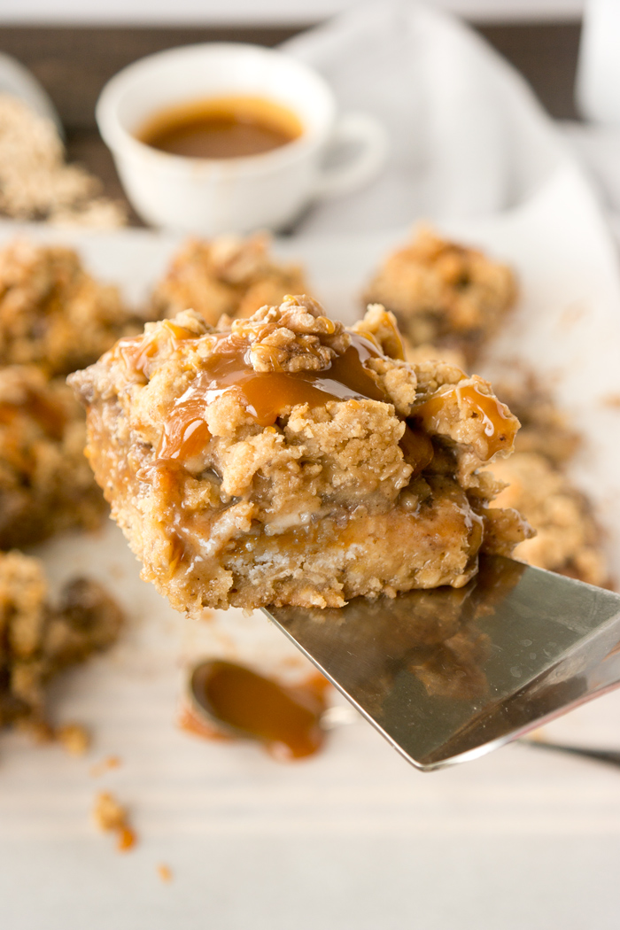 Caramel Apple Walnut Oat Bars