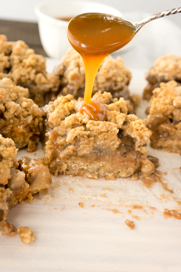 Caramel Apple Walnut Oat Bars