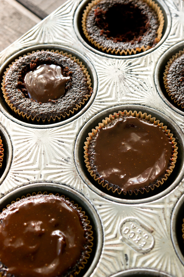 Double Chocolate Ganache Filled Cupcakes