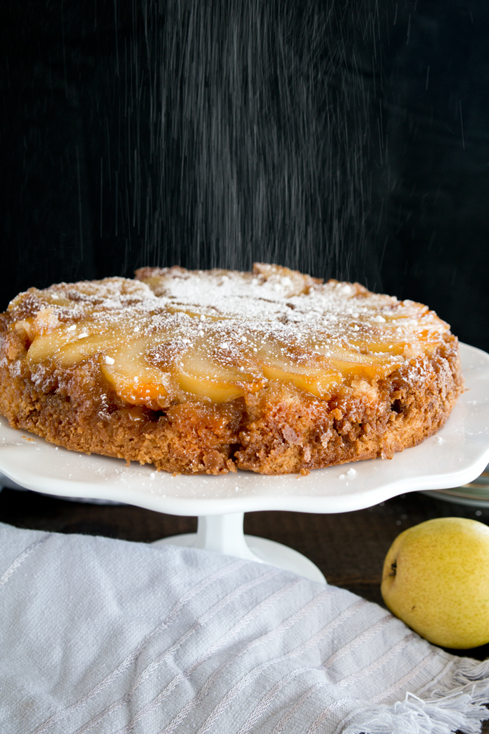 Cinnamon Pear Upside Down Cake