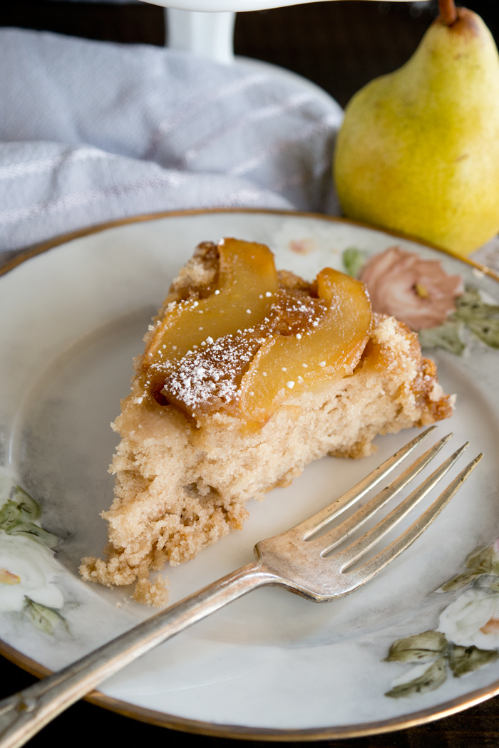 Cinnamon Pear Upside Down Cake