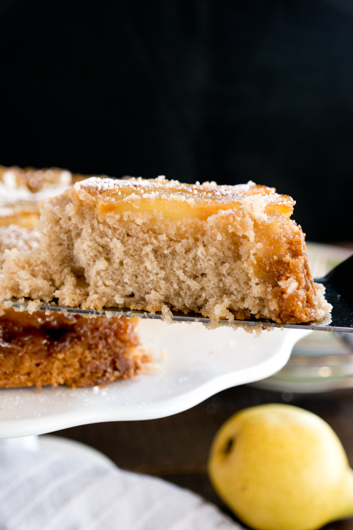 Cinnamon Pear Upside Down Cake