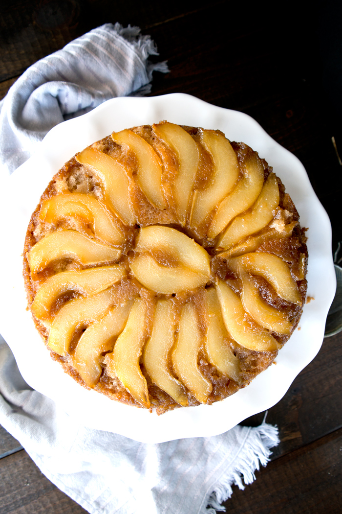 cinnamon pear upside down cake