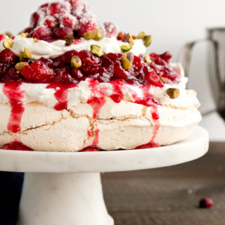 Cranberry Peach Pavlova