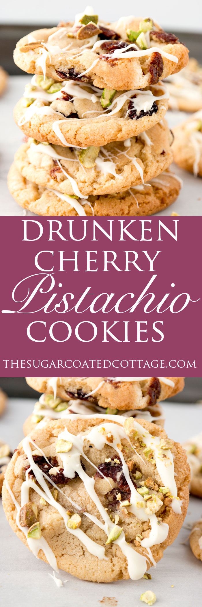 Drunken Cherry Pistachio Cookies
