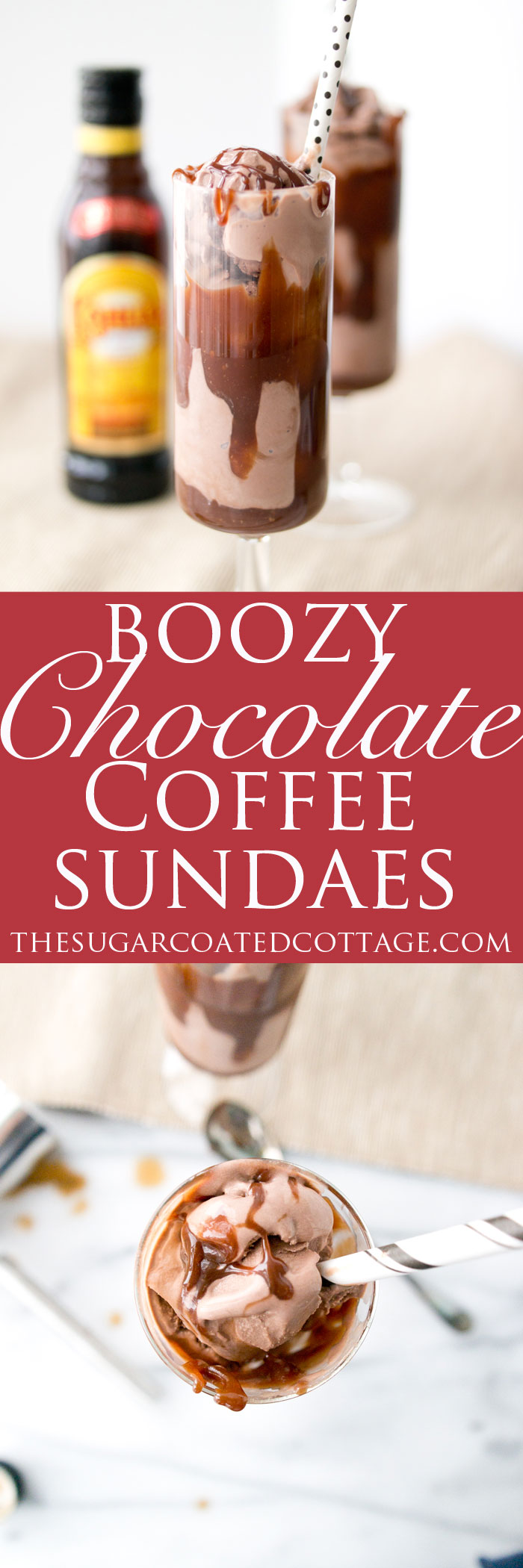 boozy chocolate coffee sundaes