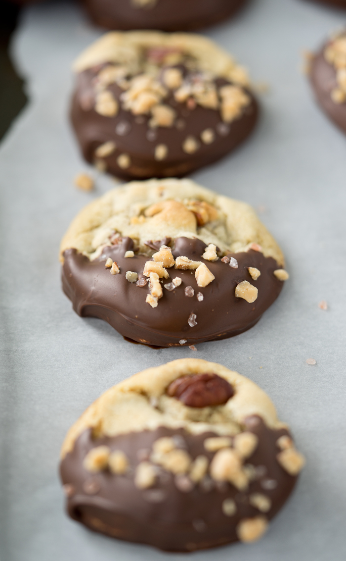 Salted Toffee Pecan Chocolate Chip Cookies