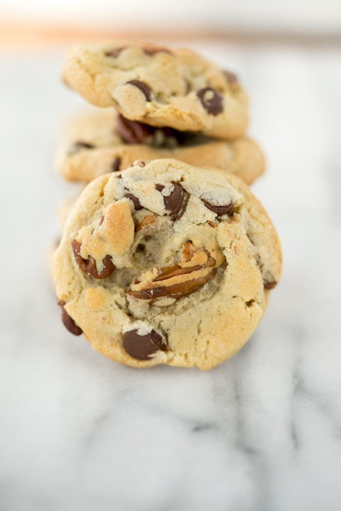 Salted Toffee Pecan Chocolate Chip Cookies