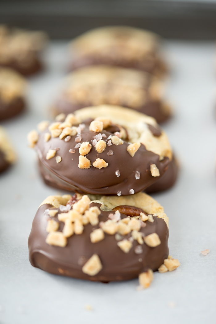 Salted Toffee Pecan Chocolate Chip Cookies