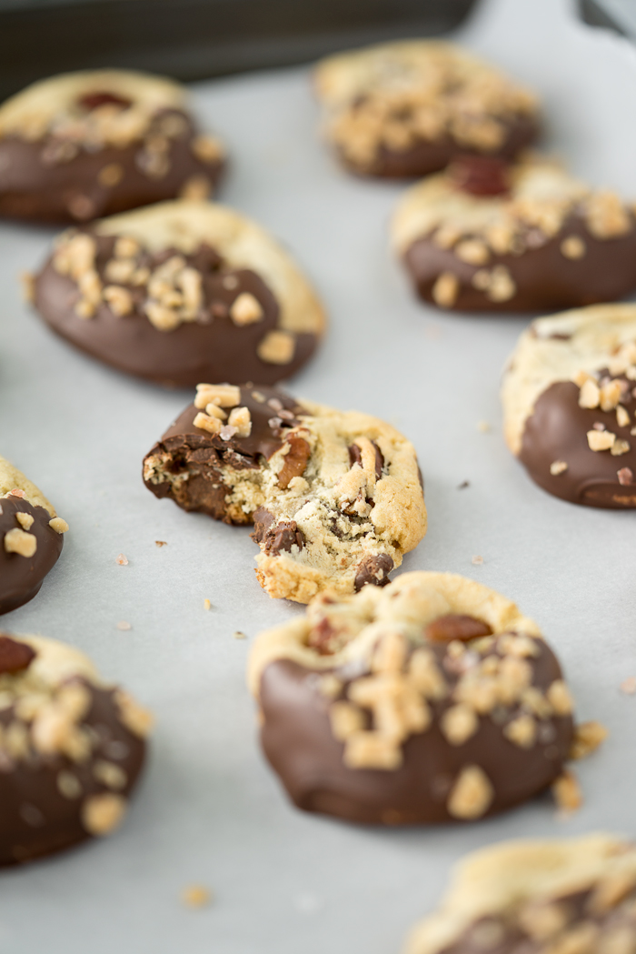 Salted Toffee Pecan Chocolate Chip Cookies