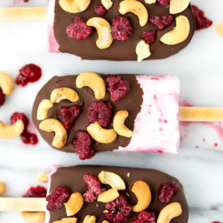 Salted Cashew Raspberry Cream Pops