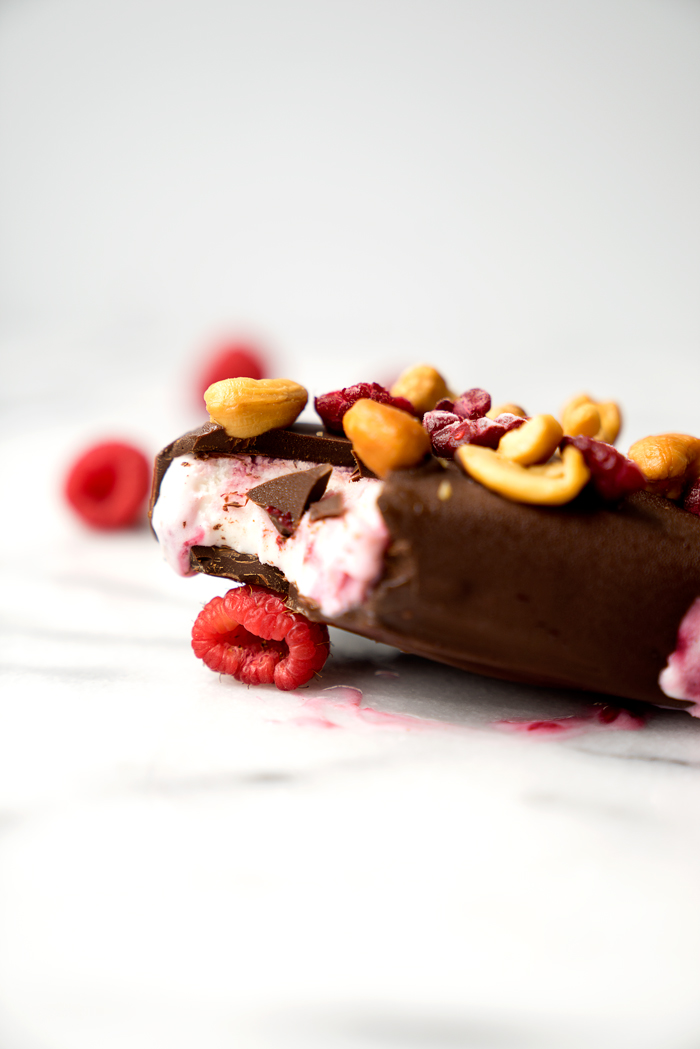 Salted Cashew Raspberry Cream Pops