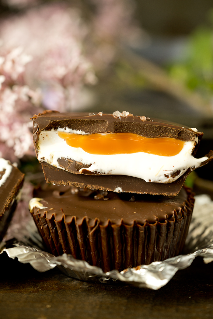 Dark Chocolate Salted Caramallow Cups