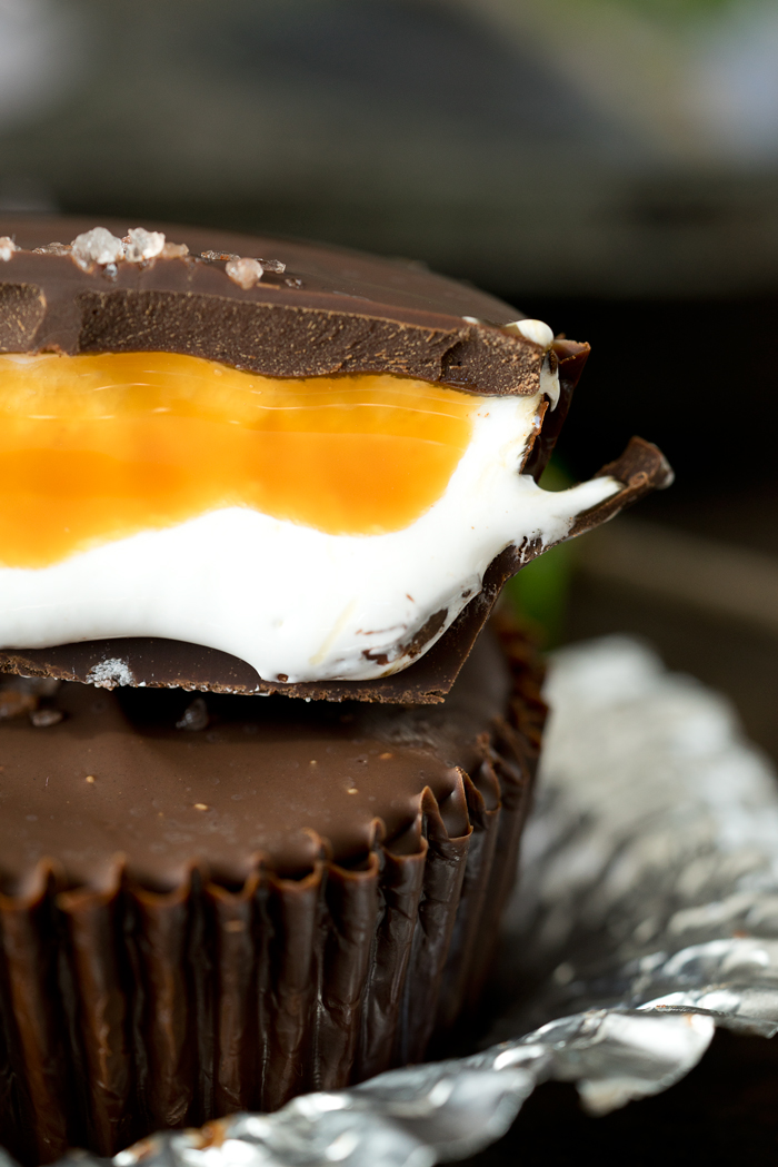 Dark Chocolate Salted Caramallow Cups