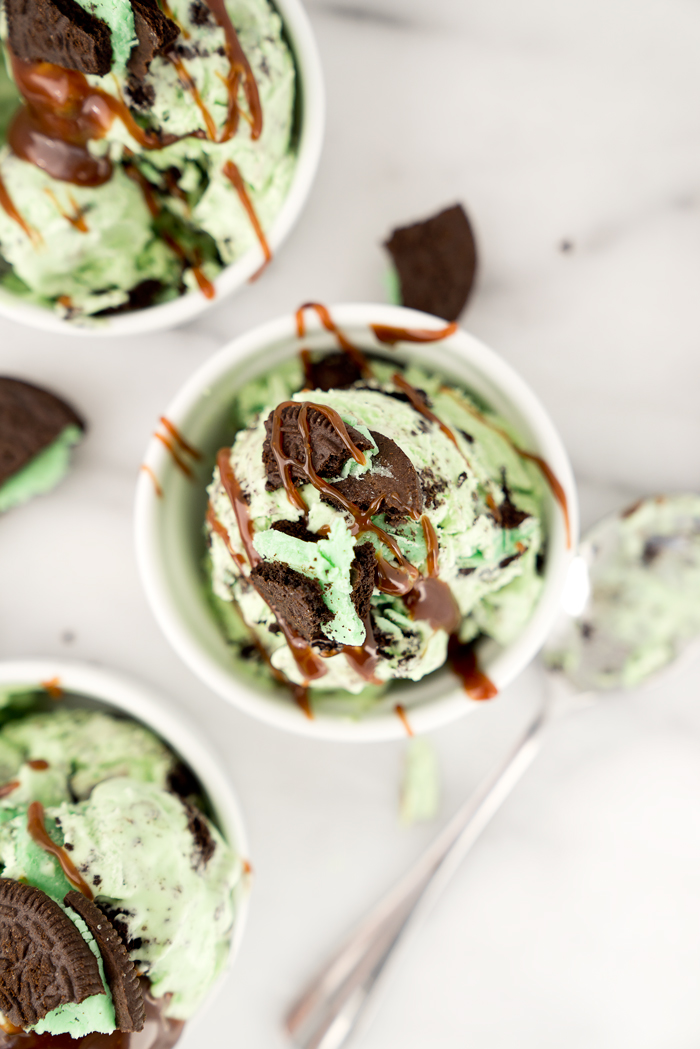 Minty Oreo No Churn Ice Cream