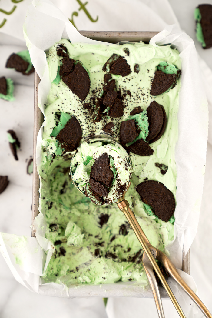 Minty Oreo No Churn Ice Cream