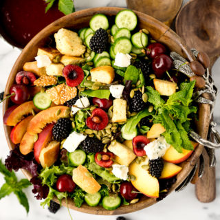 Stone-Fruit-Summer-Salad-with-Balsamic-Blackberry-Vinegarette