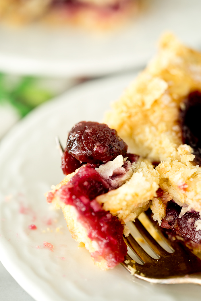 1/2 Slab Cherry Pie. Simple recipe for a small family sized Classic Cherry Slab Pie. | thesugarcoatedcottage.com