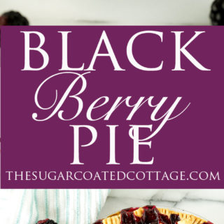 Scrumptious Black Berry Pie recipe! Plump, juicy, sweet, tart black berries gathered in a flaky, buttery, tender crust! | thesugarcoatedcottage.com