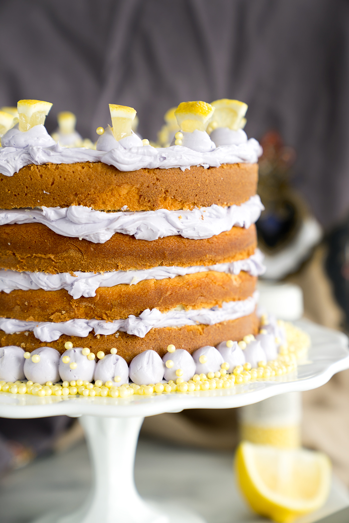 Luscious Lemon Lavender Cake Recipe. A delightful cake with a hint of lavender. | thesugarcoatedcottage.com