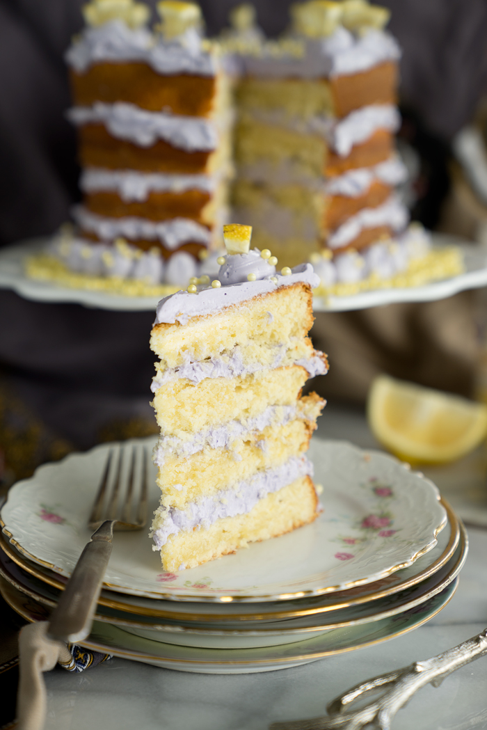 Luscious Lemon Lavender Cake Recipe. A delightful cake with a hint of lavender. | thesugarcoatedcottage.com