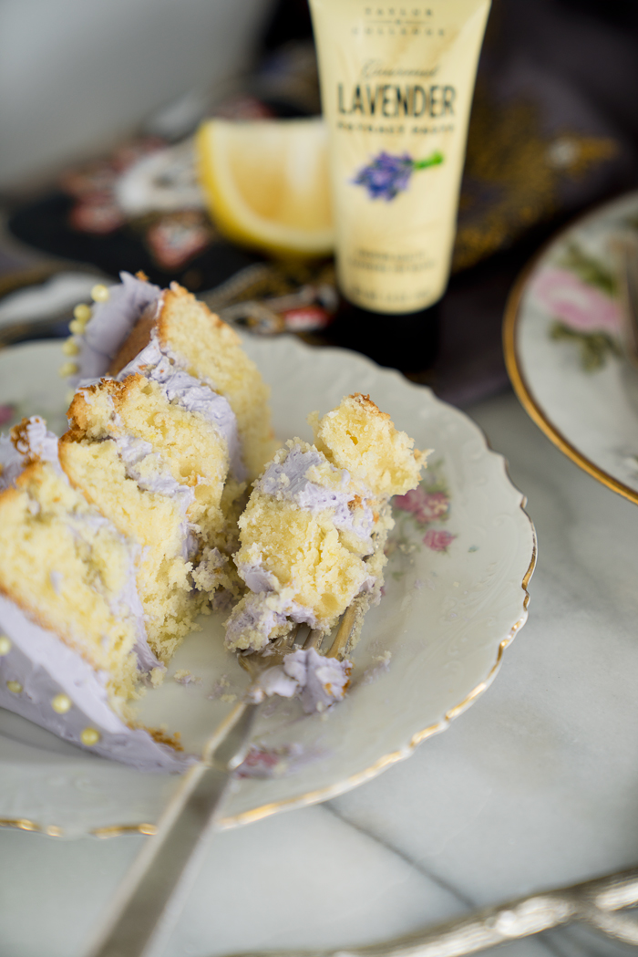 Luscious Lemon Lavender Cake Recipe. A delightful cake with a hint of lavender. | thesugarcoatedcottage.com