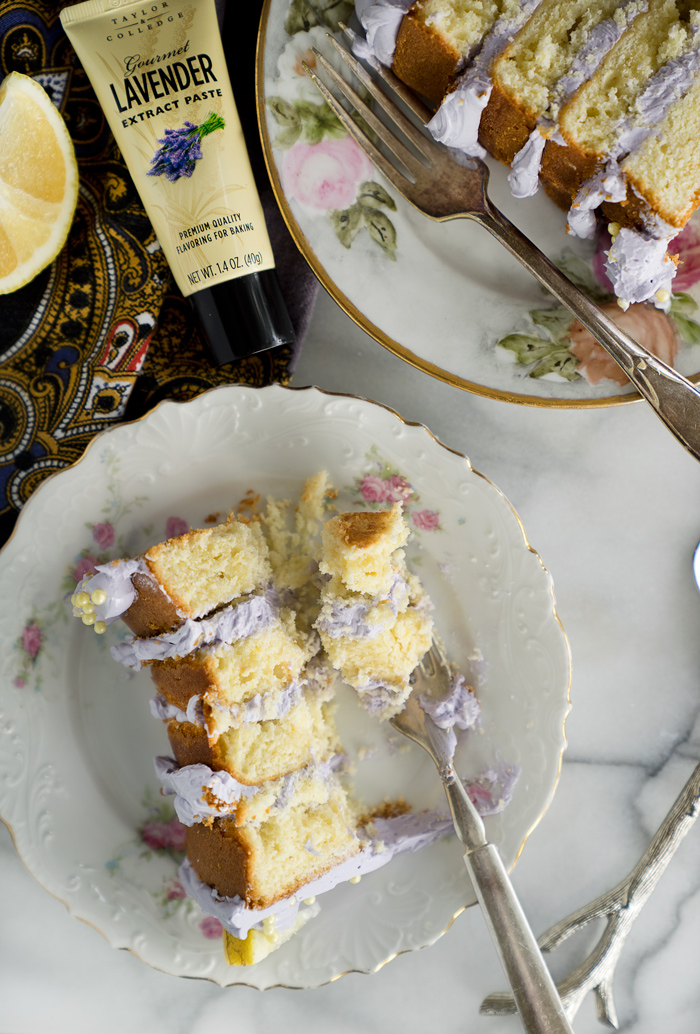 Luscious Lemon Lavender Cake Recipe. A delightful cake with a hint of lavender. | thesugarcoatedcottage.com