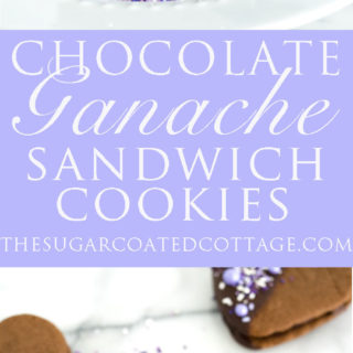 Double Chocolate Ganache Sandwich Cookie Recipe. Creamy chocolate ganache truffle filling sandwiched between two crispy chocolate cookies. Perfect for valentines day or any special occasion. | thesugarcoatedcottage.com