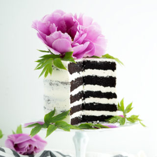 Deep Dark Chocolate 5 Layer Cake Recipe. The absolute best chocolate cake ever! #cake #chocolatecake #chocolate #cakerecipe #recipe | thesugarcoatedcottage.com