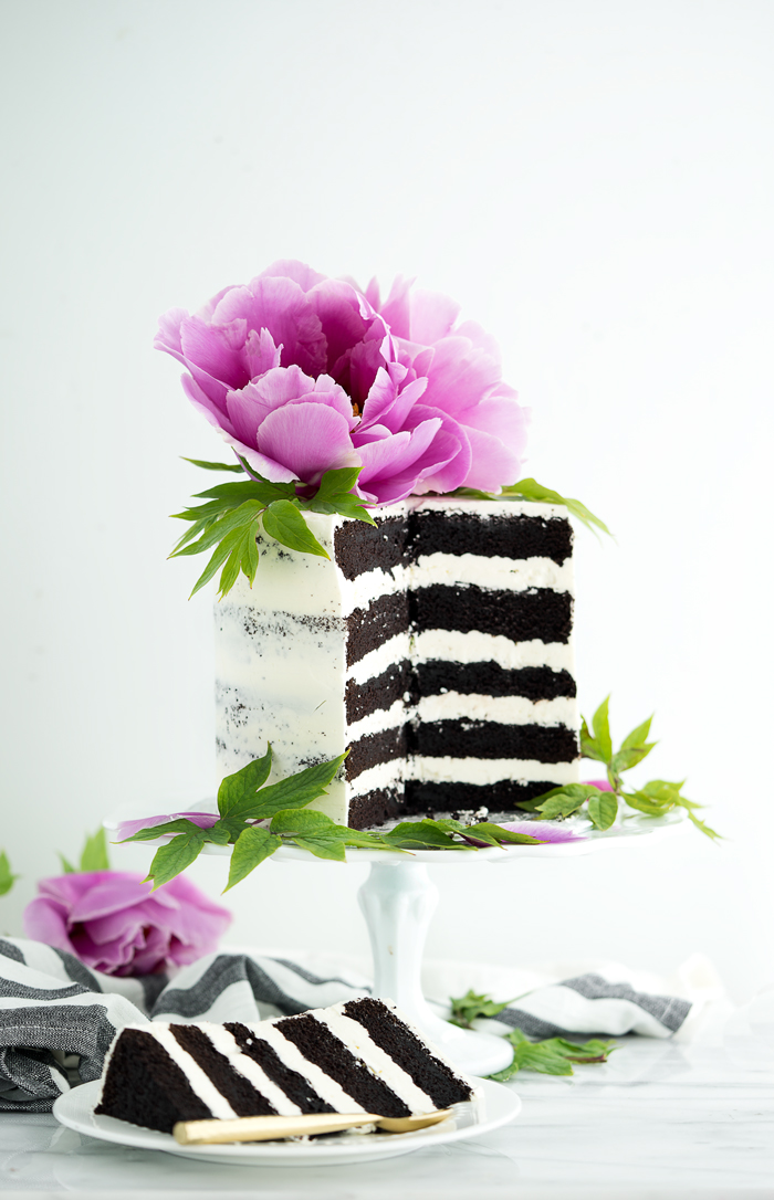 Deep Dark Chocolate 5 Layer Cake Recipe. The absolute best chocolate cake ever! #cake #chocolatecake #chocolate #cakerecipe #recipe | thesugarcoatedcottage.com