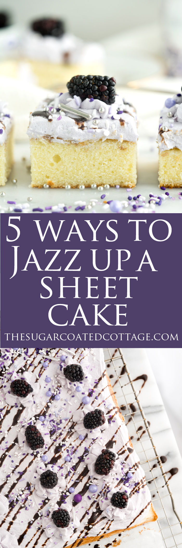 5 Ways To Jazz Up A Sheet Cake. Follow these tips to take your sheet cake from boring to fancy! | thesugarcoatedcottage - #cake #party #sheetcake